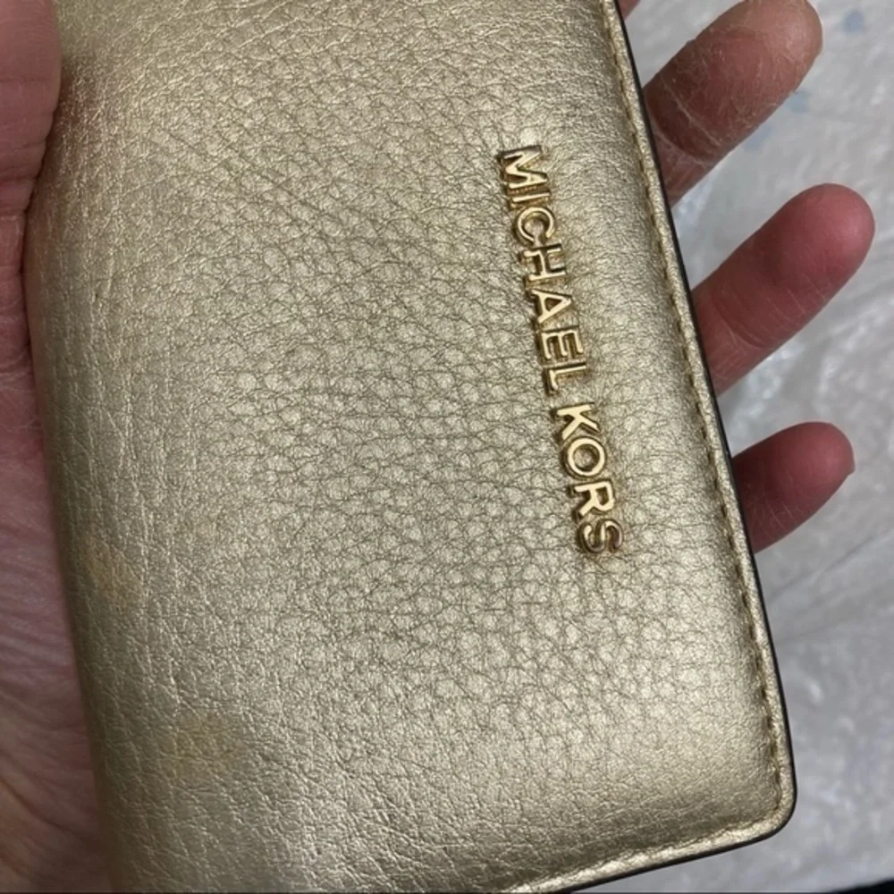 Michael kors gold leather wallet